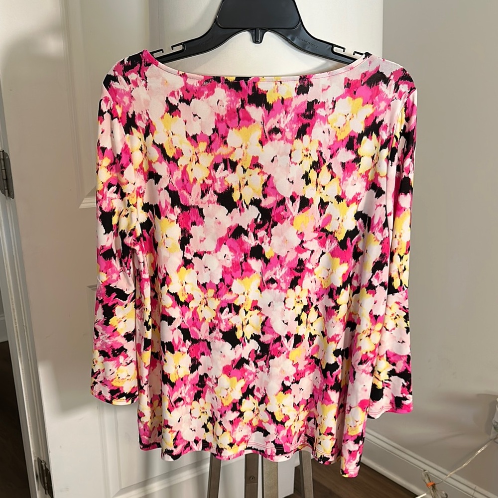 Kasper Women's Floral Top - Pink Multi - Picture 7 of 8